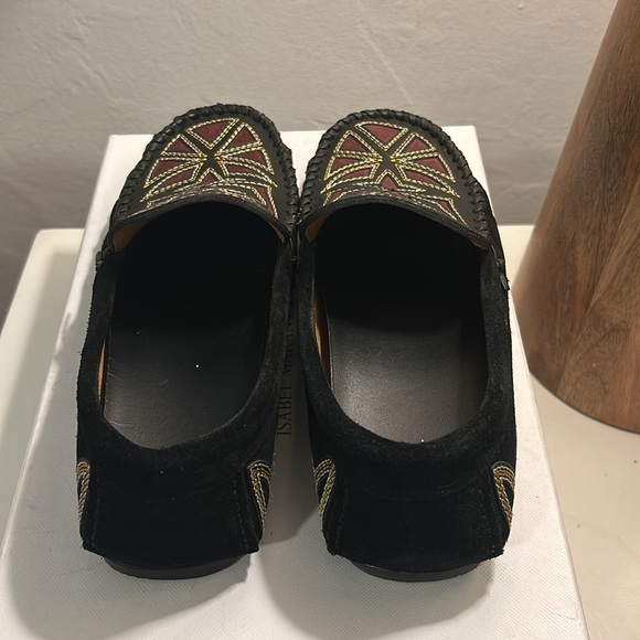 Isabel Marant Etoile Finha Embroidered Velvet Shoes in Black - Picture 5 of 7